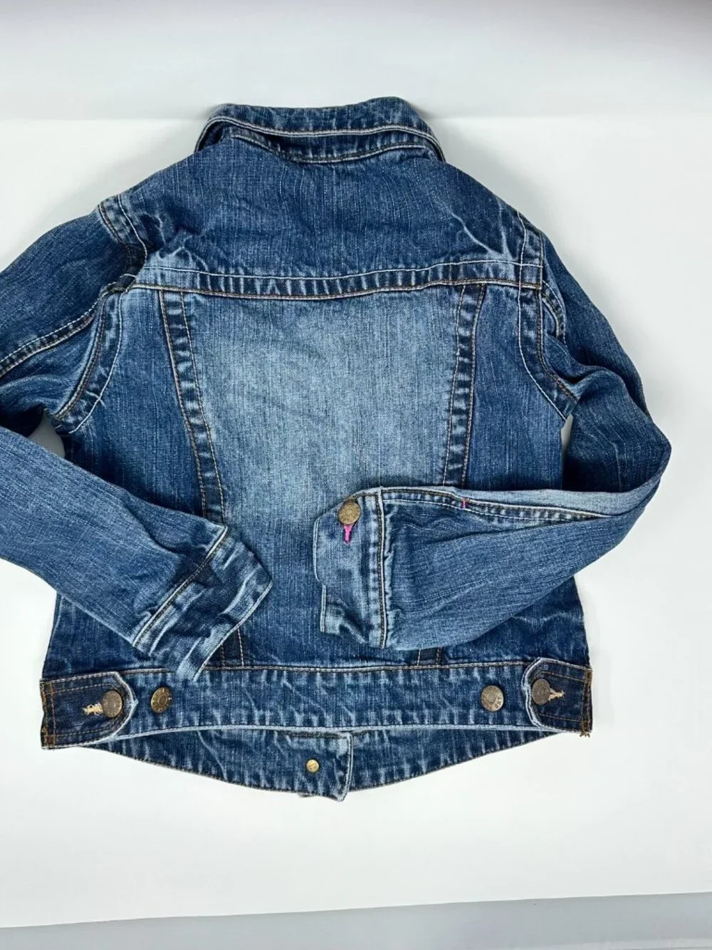 GUC The Children's Place Denim Jacket, Boho Floral Rhinestone, Size: M 7/8